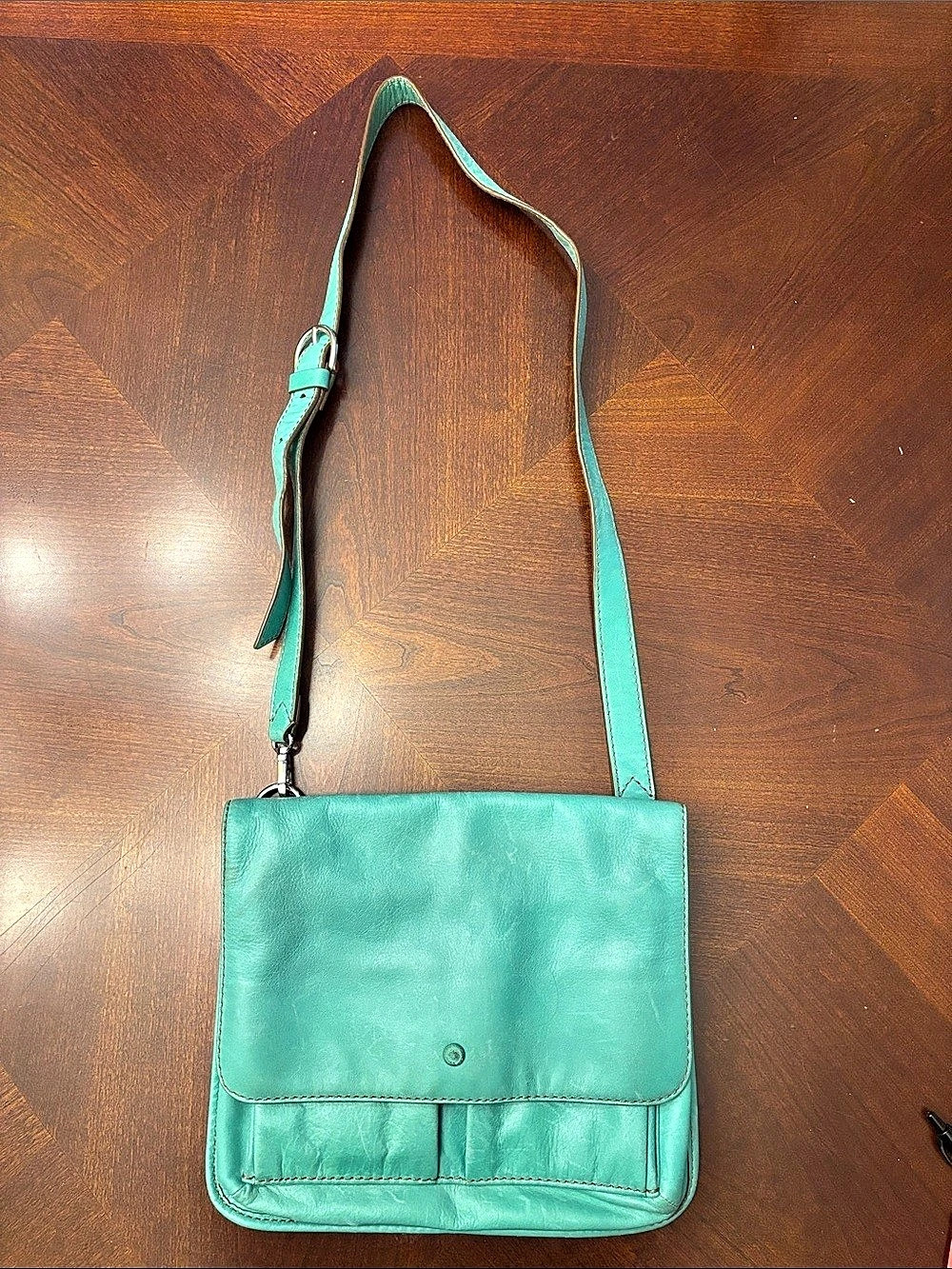 Fossil Green Striped Crossbody Bag